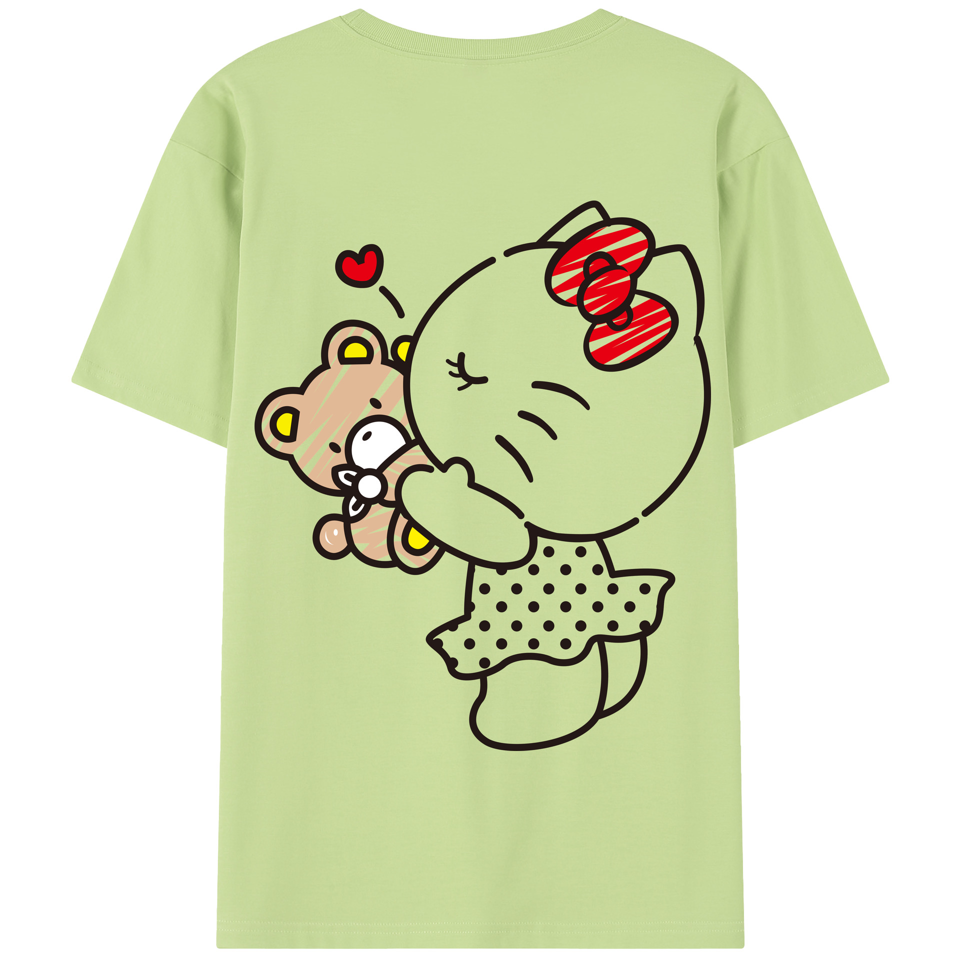 （画像用） Hello Kitty ハローキティ 綿100％半袖Tシャツ（背面プリント）